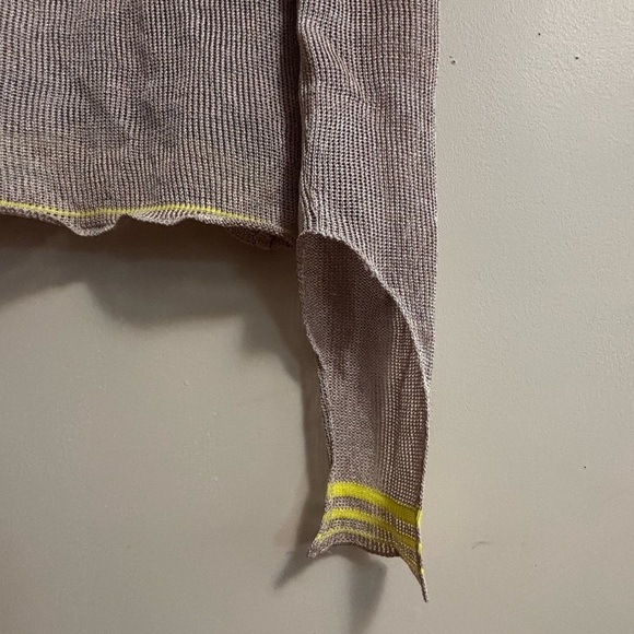 Vitelli Sz 3 (US XS) Reclaimed Yarn Stripe Tan Mesh Sweater New Without Tags - Picture 5 of 16